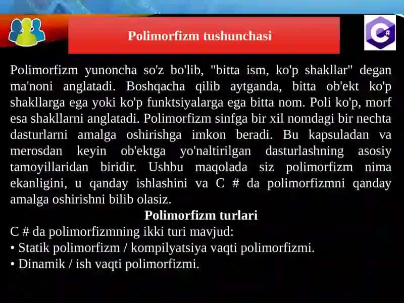 18-Ma’ruza: Polimorfizm 3