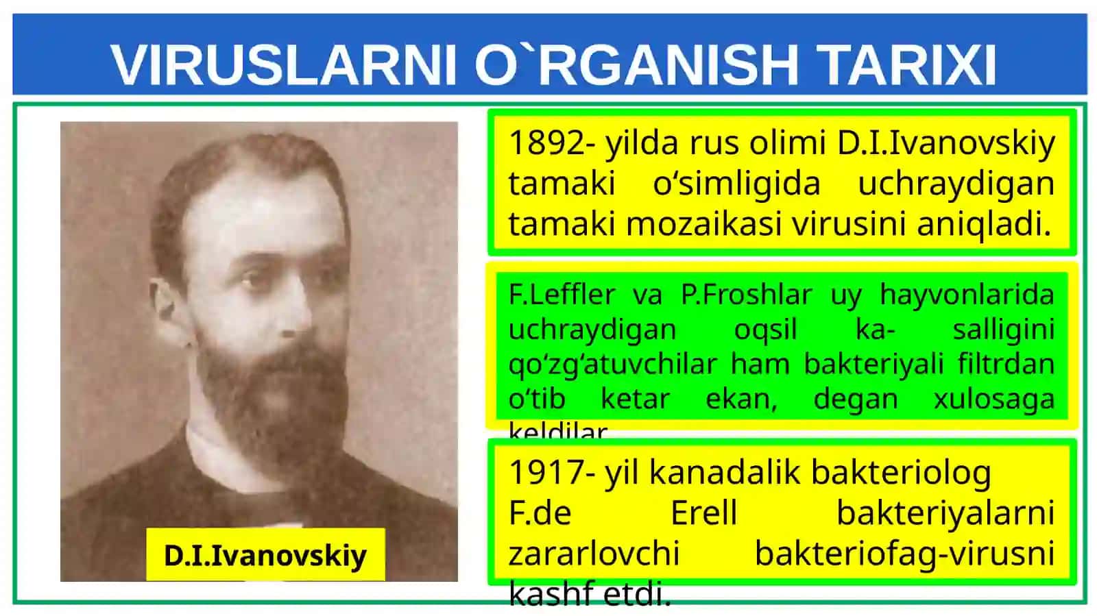 Viruslarni O'rganish Tarixi 3