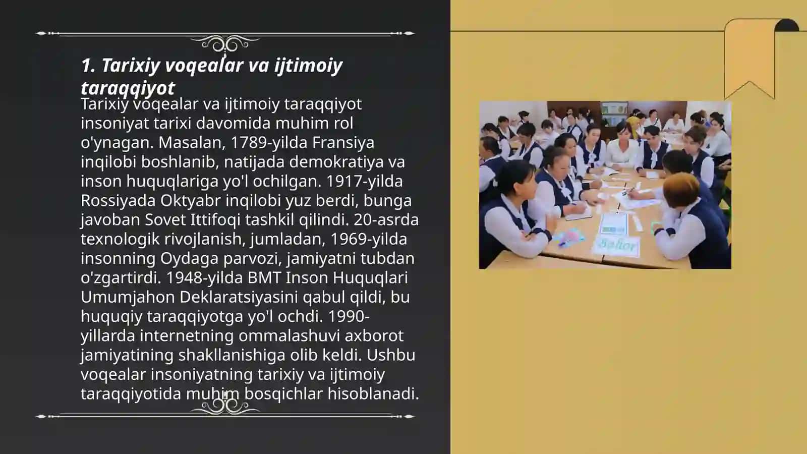 Jamiyat taraqiyotida tarixning o'rni 3