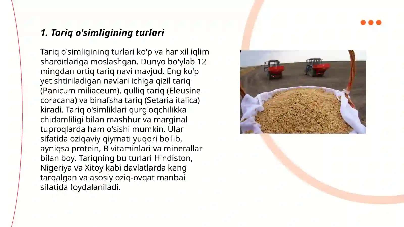Tariq o'simligining turlari 3