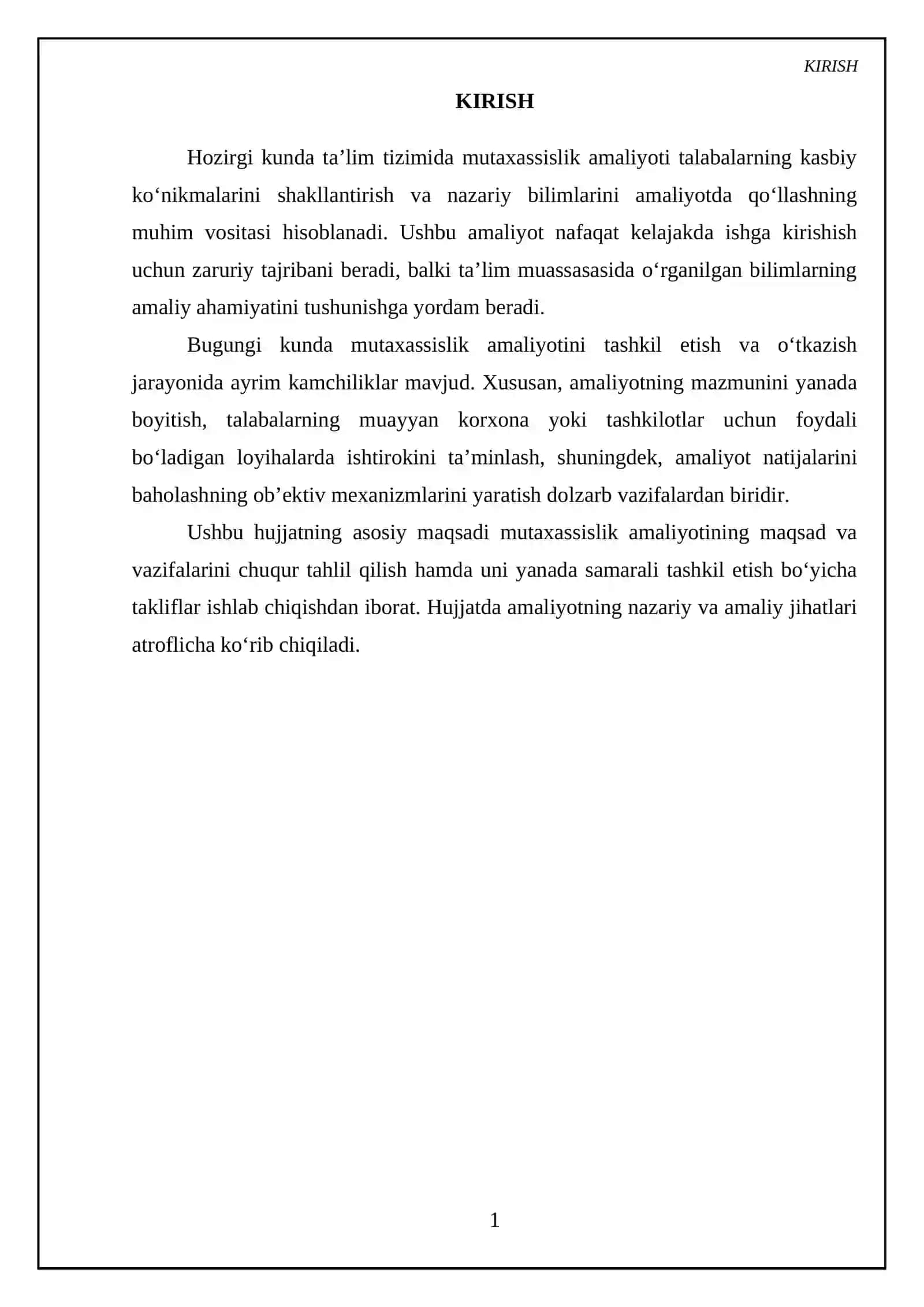 Mutaxassislik amaliyotining maqsad va vazifalari 3
