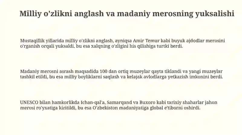 O‘zbekistondagi ma’naviy va madaniy taraqqiyot 3