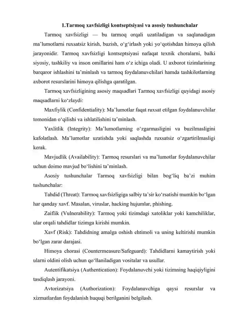TARMOQ XAVFSIZLIGI ASOSLARI TAHDIDLAR VA HIMOYA CHORALARI 3