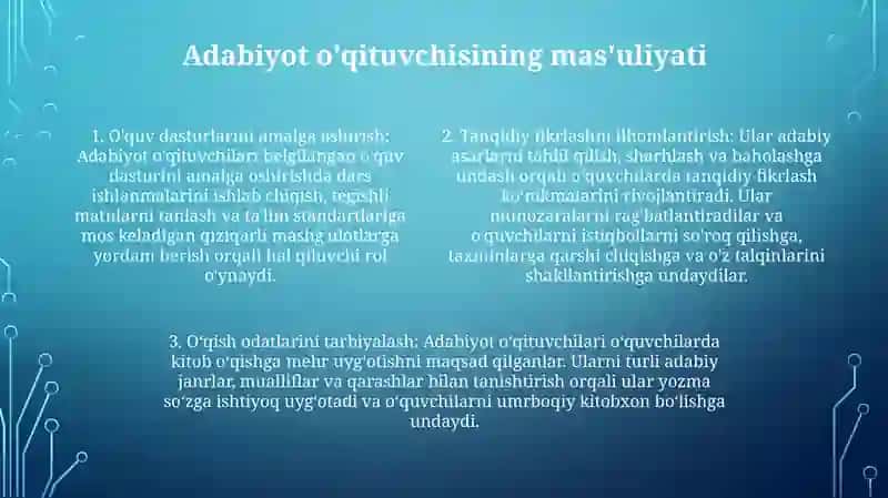 Adabiyot O'Qituvchisining Faoliyati Va Unga Qo'Yilgan Talablar 3