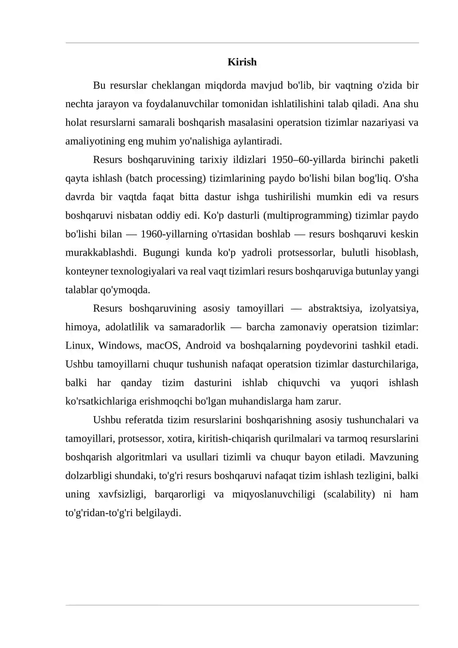 Tizim resurslarini boshqarish tamoyillari 3