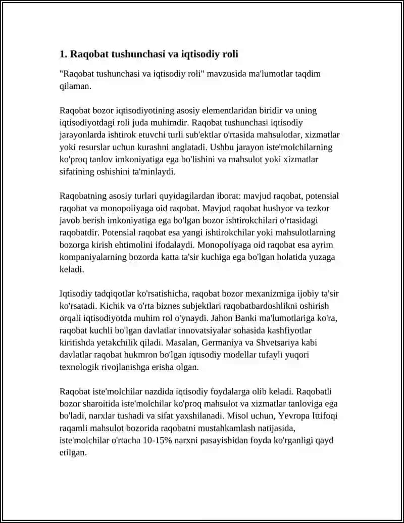 RAQOBAT VA MONOPOLIYA 3