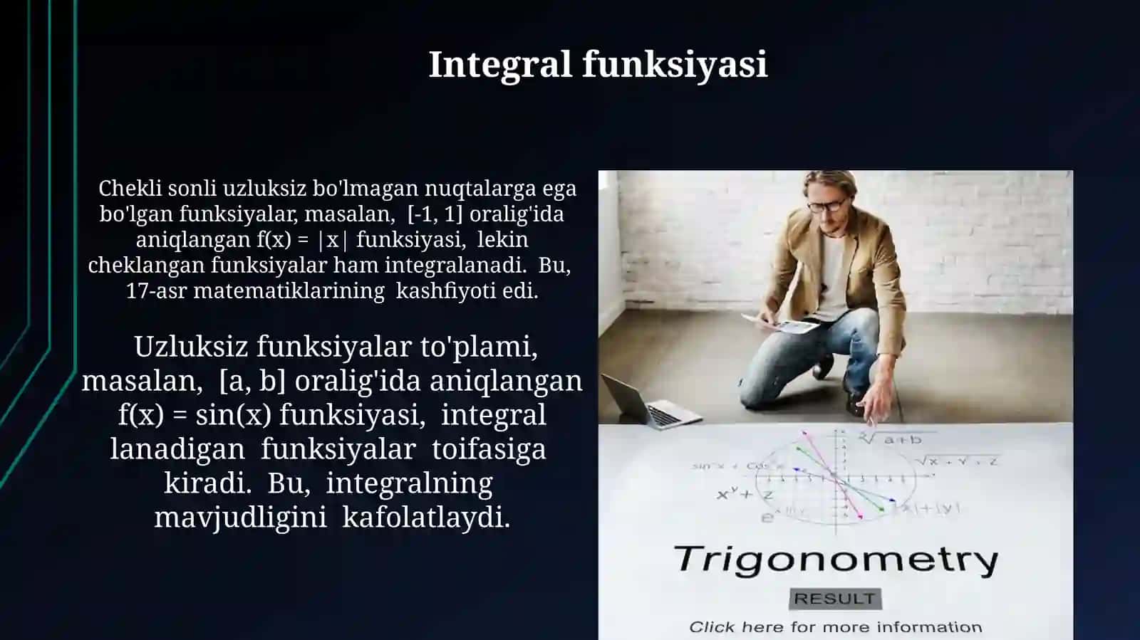 Aniq Integralning Mavjudligi 3