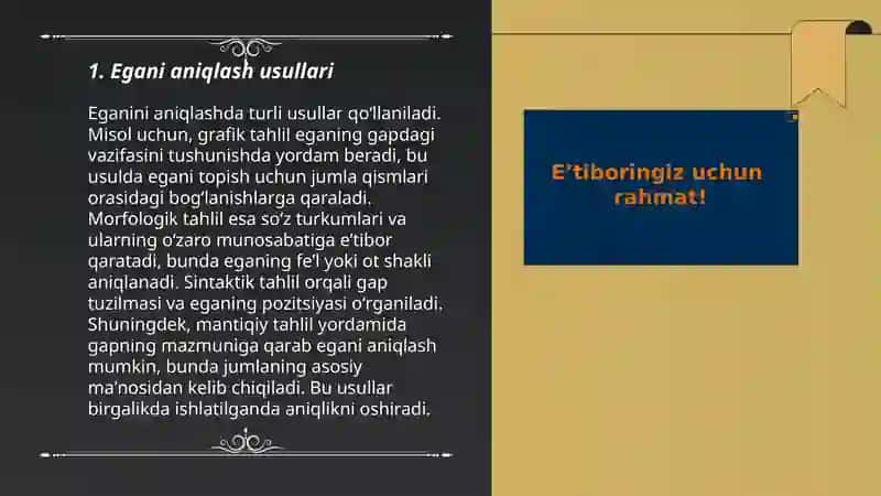 Egani aniqlash usullari 3