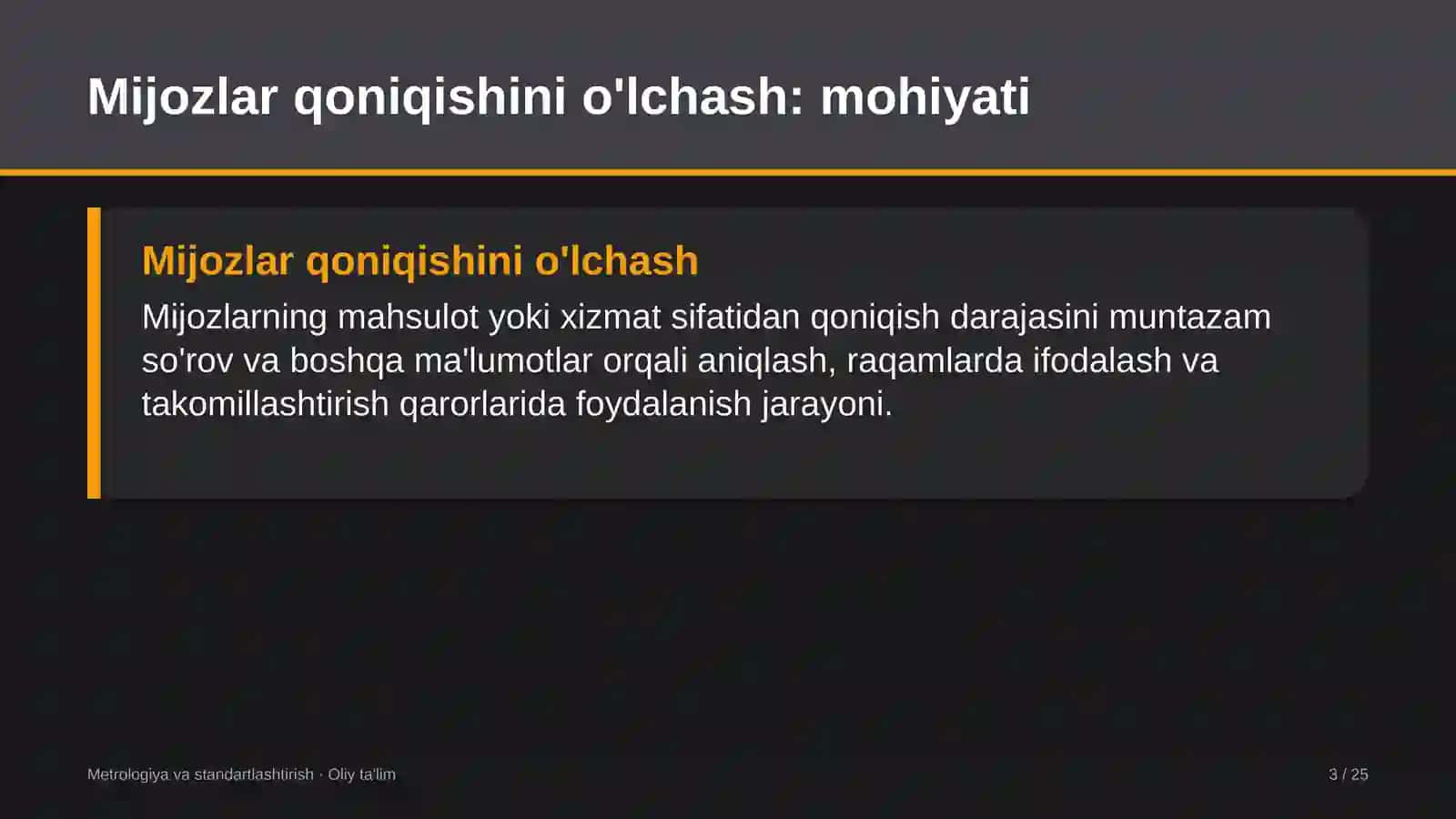 eksport faoliyatida mijozlar qoniqishini o'lchash 7565 3