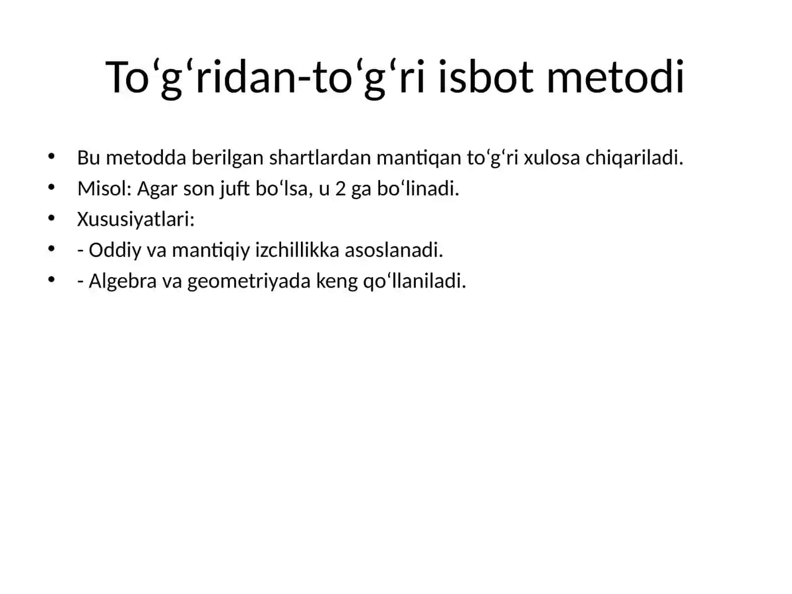 Teoremalarni isbotlash metodlari 3