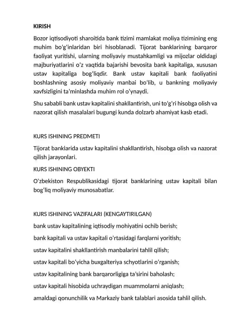 Bank ustav kapitalini shakllantirish hisobi 3