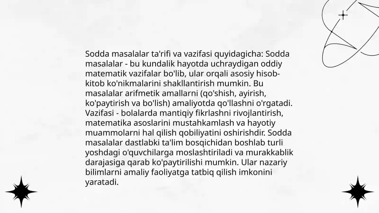 Sodda masalalar bilan tanishtirish metodikasi 3