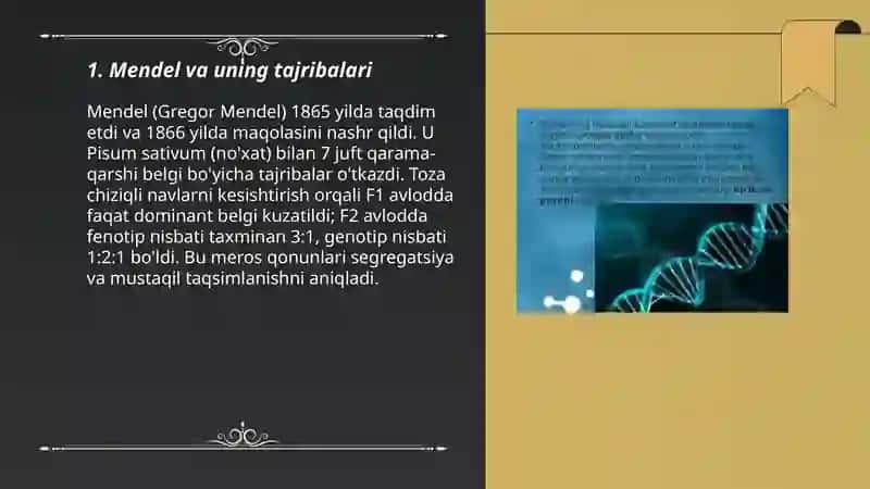 Mendel va uning tajribalari 3