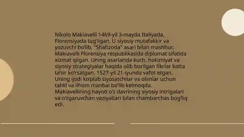 Makiavellining "Xukumdor" asari 3
