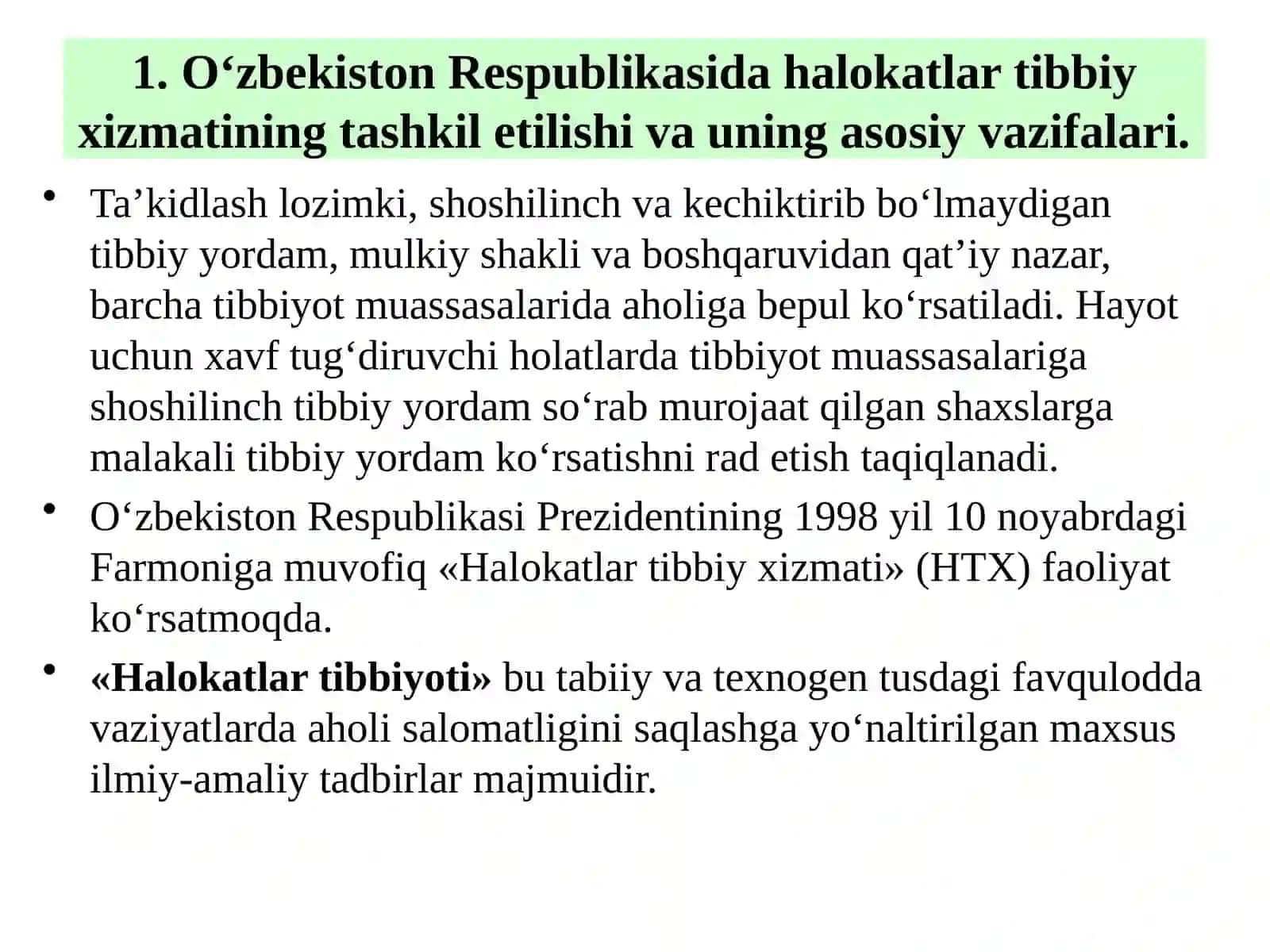 Xalokatlar tibbiyoti 3