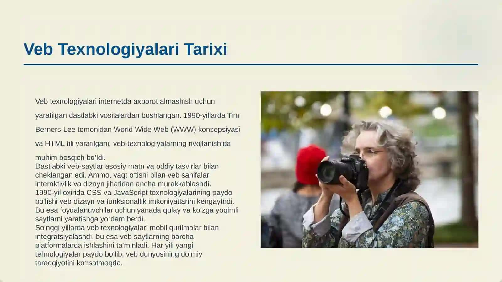 VEB TEXNOLOGIYA VA VEB-SAYT TUSHUNCHASI.HTML TILI 3