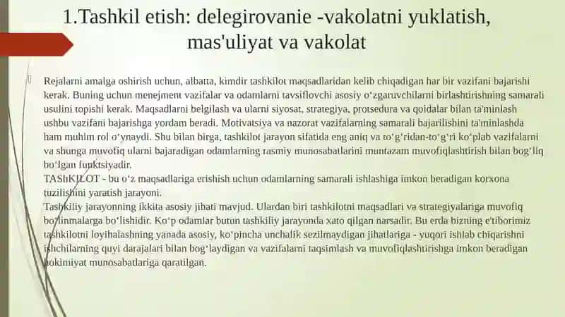 O‘zaroharakatlar va vakolatlarni yuklatish 3