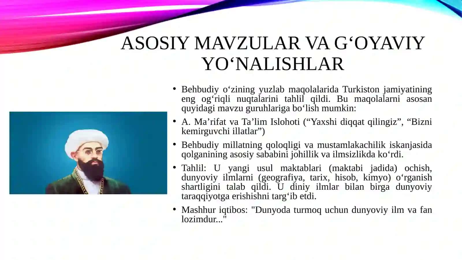 Behbudiyning publistik maqolalar tahlili 3
