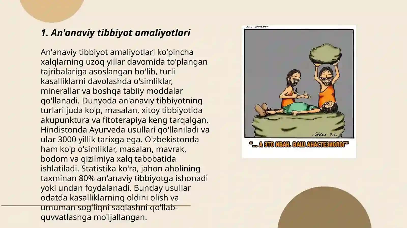 An'anaviy Tibbiyot Amaliyotlari 3