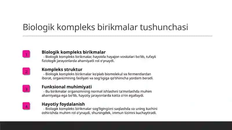 Biologik kompleks birikmalar 3