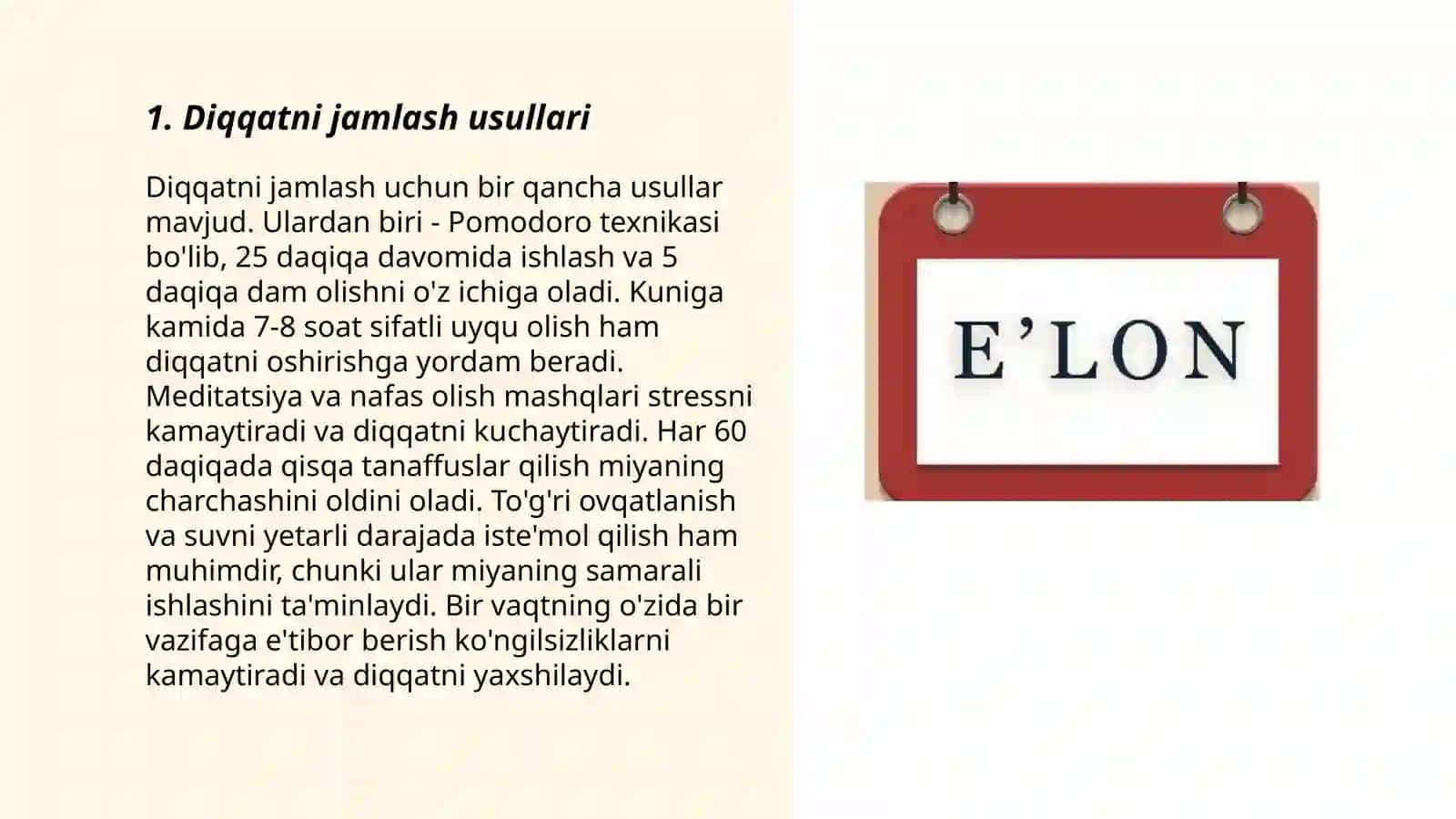 Diqqatni jamlash usullari 3