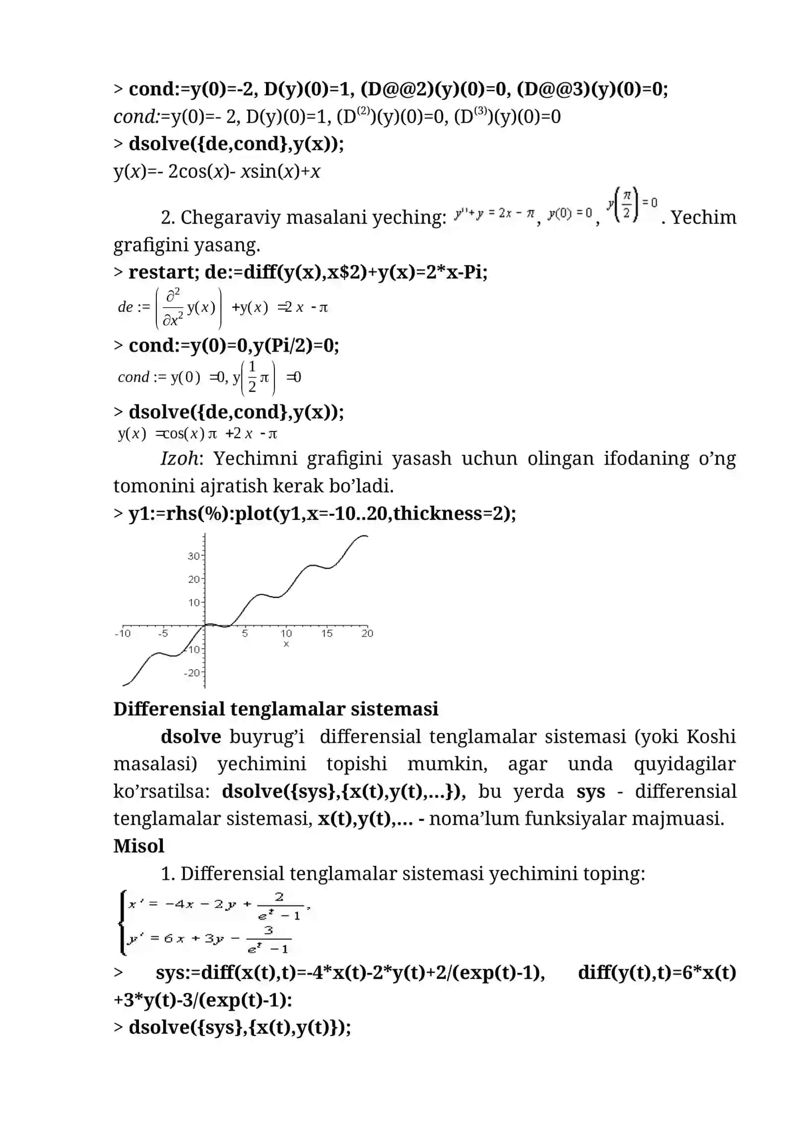 DIFFERENSIAL TENGLAMALARNI YECHISH 3