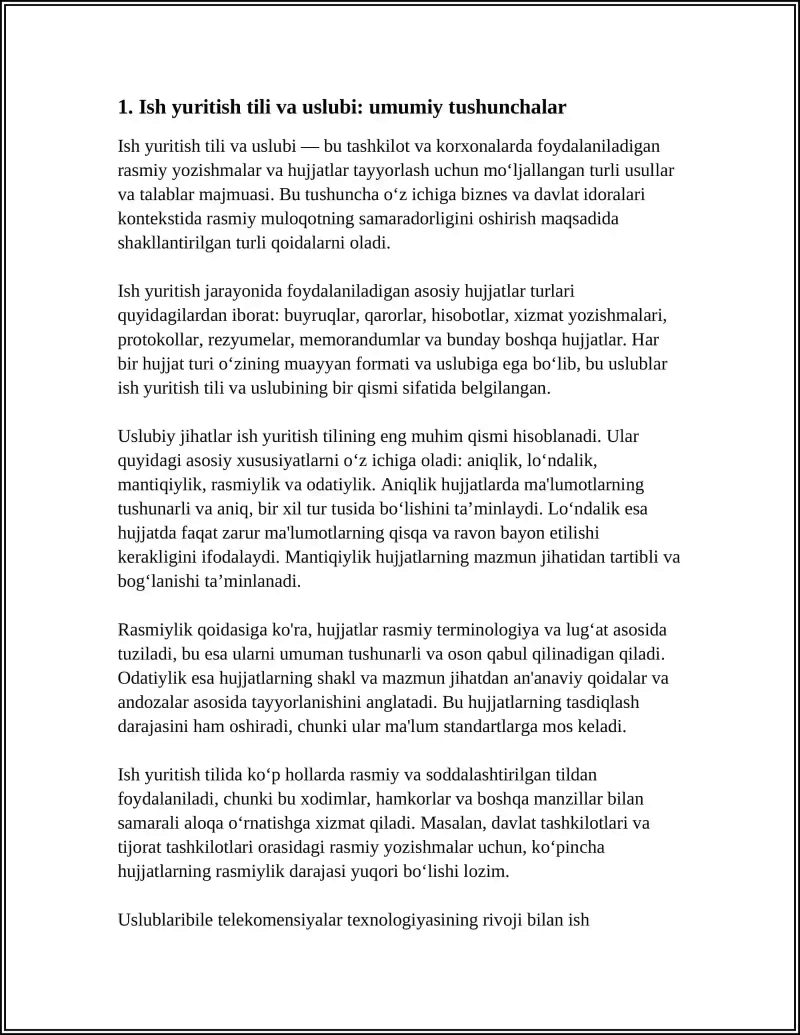 ISH YURITISH TILI VA USLUBI 3