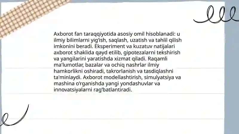Axborotni fan uchun ahamiyati va xususiyatlari 3