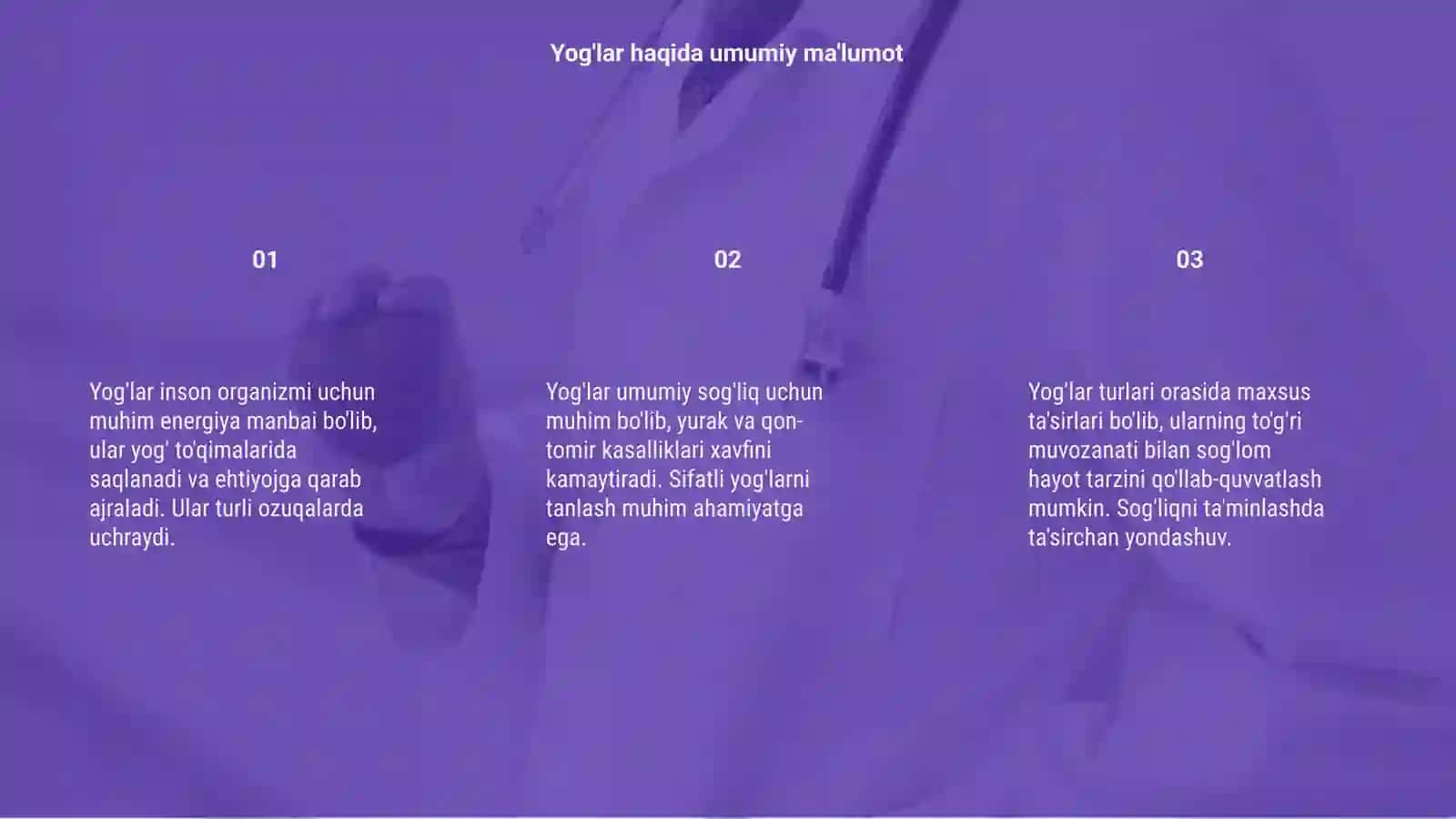XOLETSISTITLARDA YOG'LAR HAZMLANISHINI BUZILISHI 3