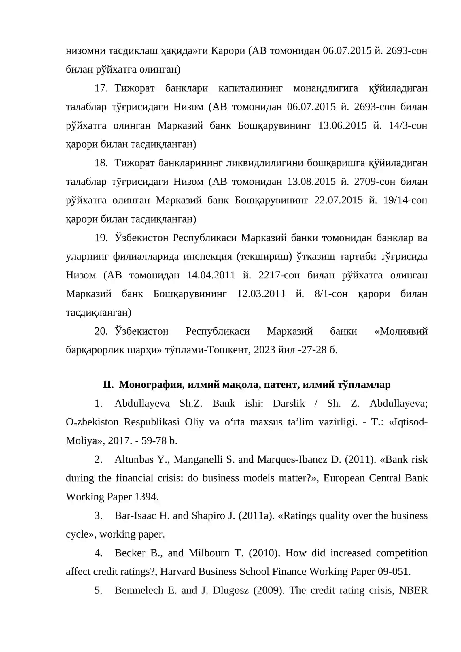 ФОЙДАЛАНИЛГАН АДАБИЁТЛАР РЎЙХАТИ 3
