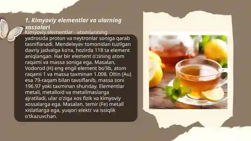 Choyning kimyoviy tarkibi 3