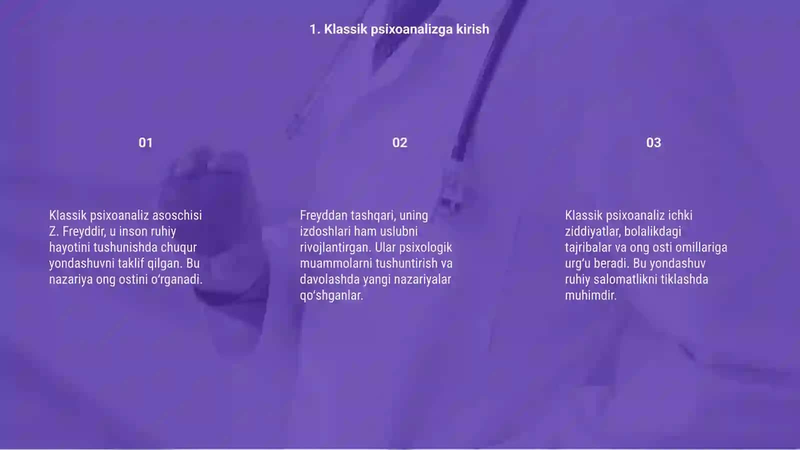 Klassik psixoanaliz va uning modifikatsiyalari 3