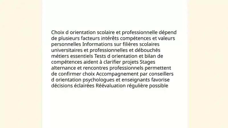 Les études et l'orientation professionnelle 3