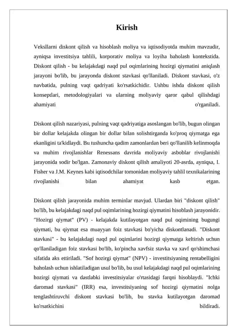 Veksllarni diskont qilish va hisoblash 3