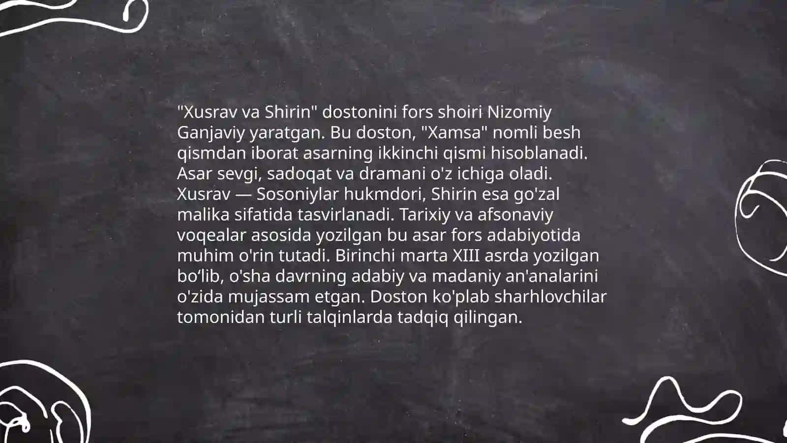 "Xusrav va Shirin" dostoni 3