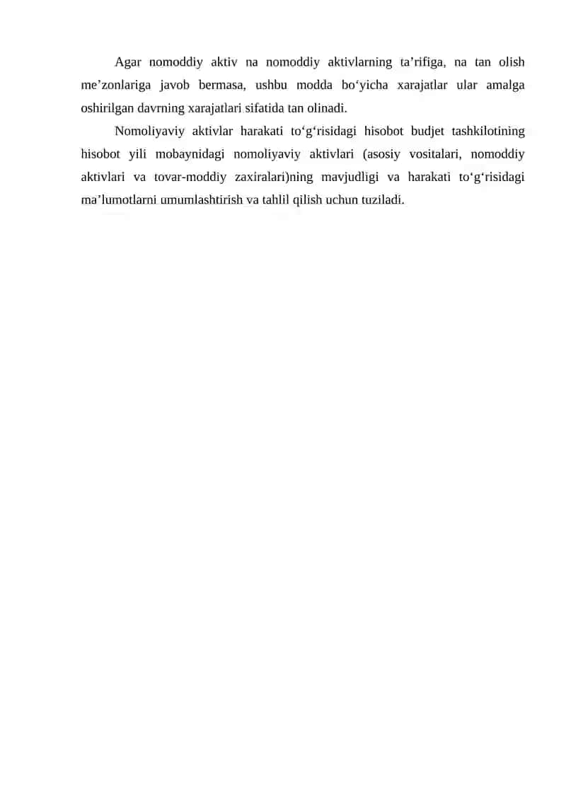 Nomoddiy aktivlar hisobini tashkil qilish 3