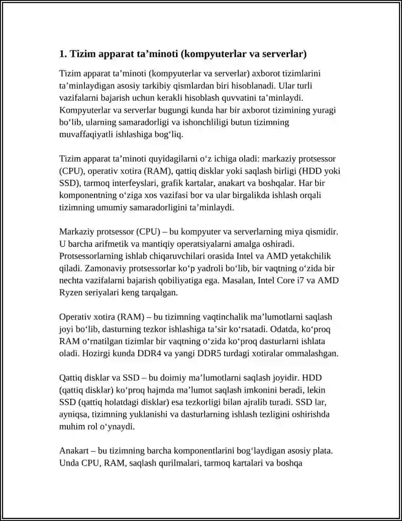 AXBOROT TIZIMLARINI TAʼMINLOVCHI TARKIBIY QISMLAR 3