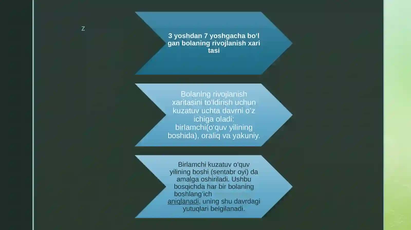 BOLANING RIVOJLANISH XARITASI 3