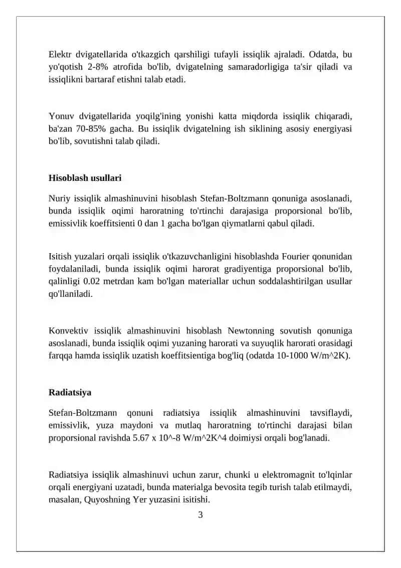 Mashinalarda issiqlik almashinuvi jarayonlarini hisoblash asoslari 3