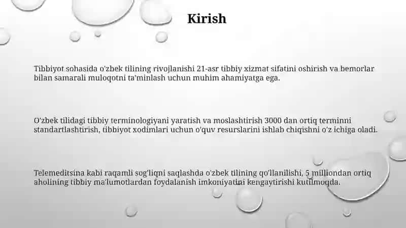 Tibbiyotda o'zbek tilining rivojlanishi 3