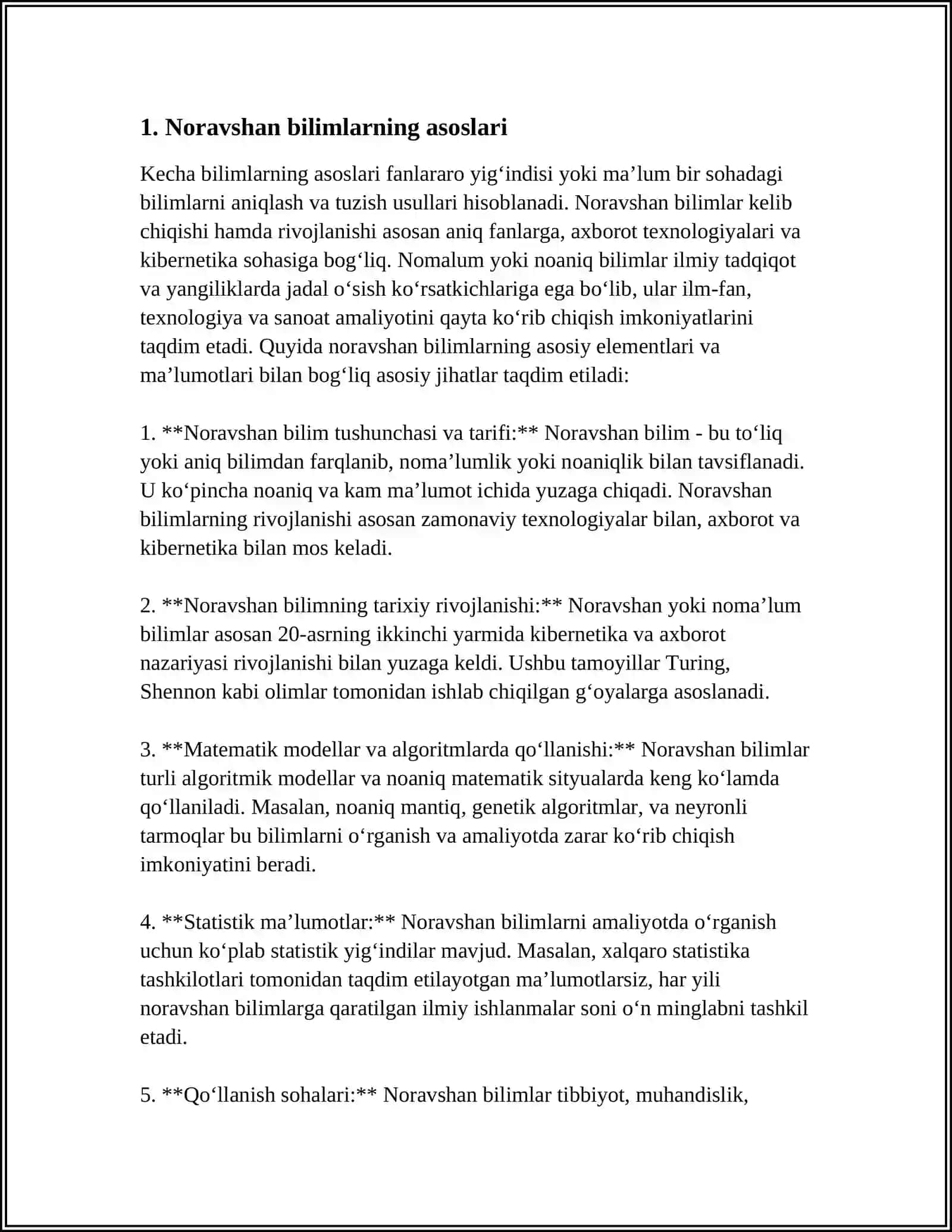 NORAVSHAN BILIMLARGA ASOSLANGAN EKSPERT TIZIMLAR 3