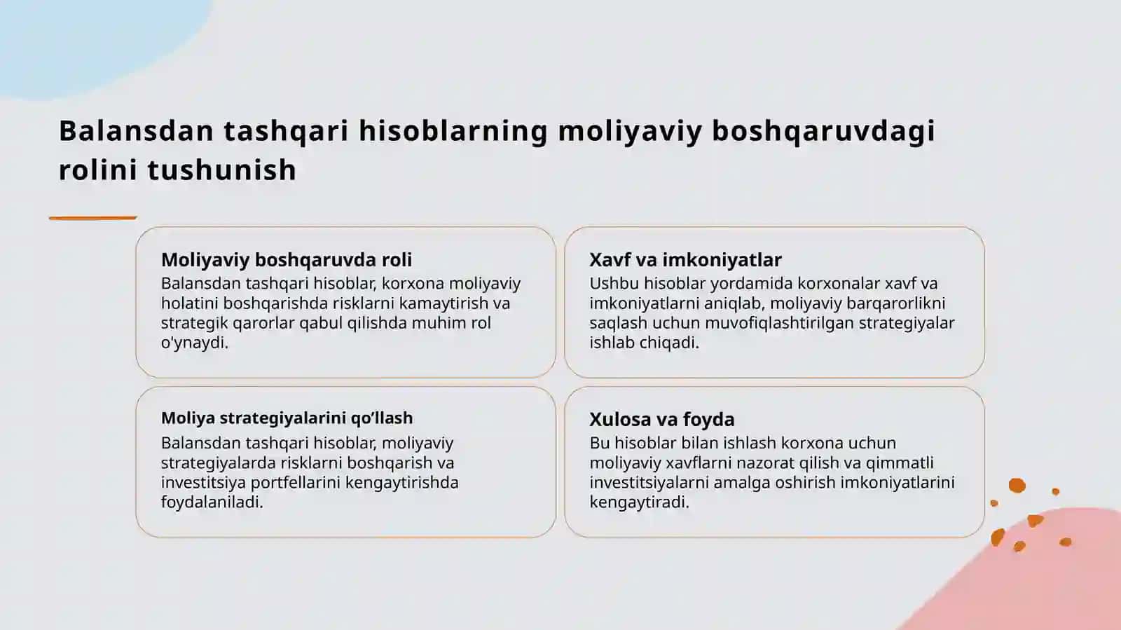 Balansdan tashqari schyotlar 3