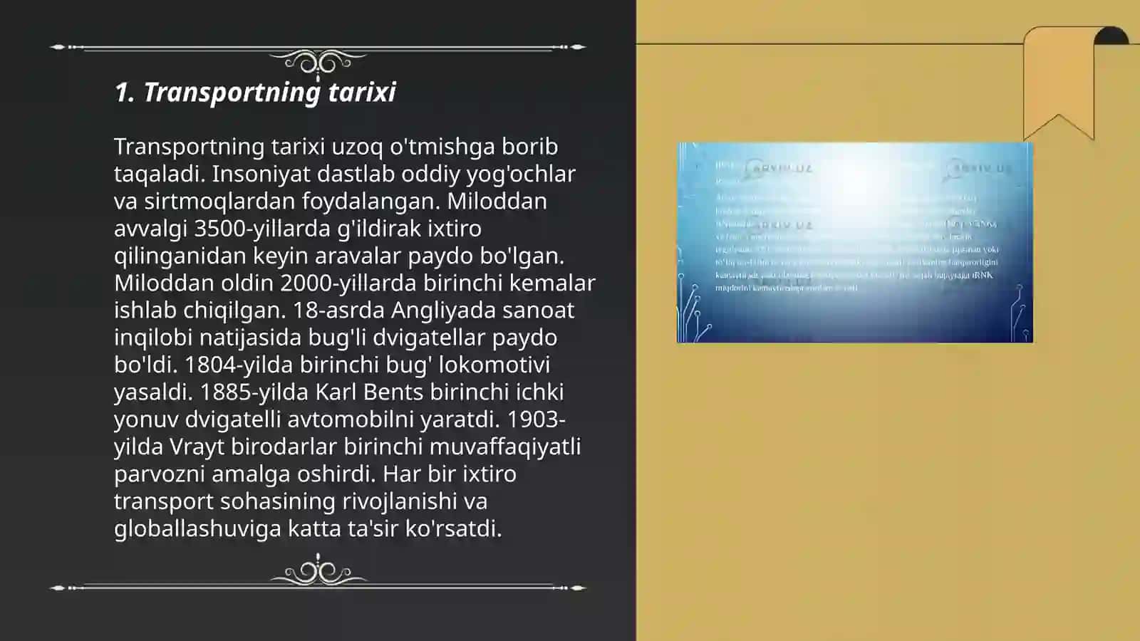 Transportning ahamiyati, vazifasi va turlari 3
