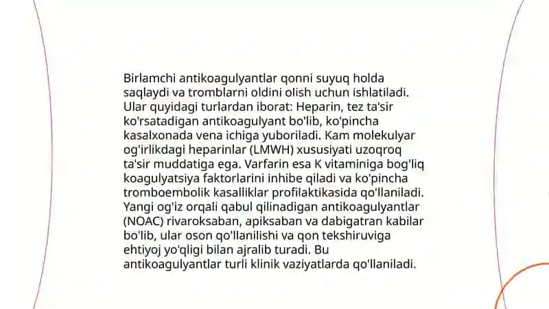 Birlamchi Antikoagulyantlar 3