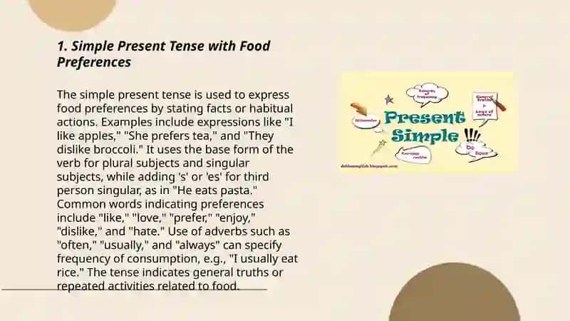 Present simple Food 3