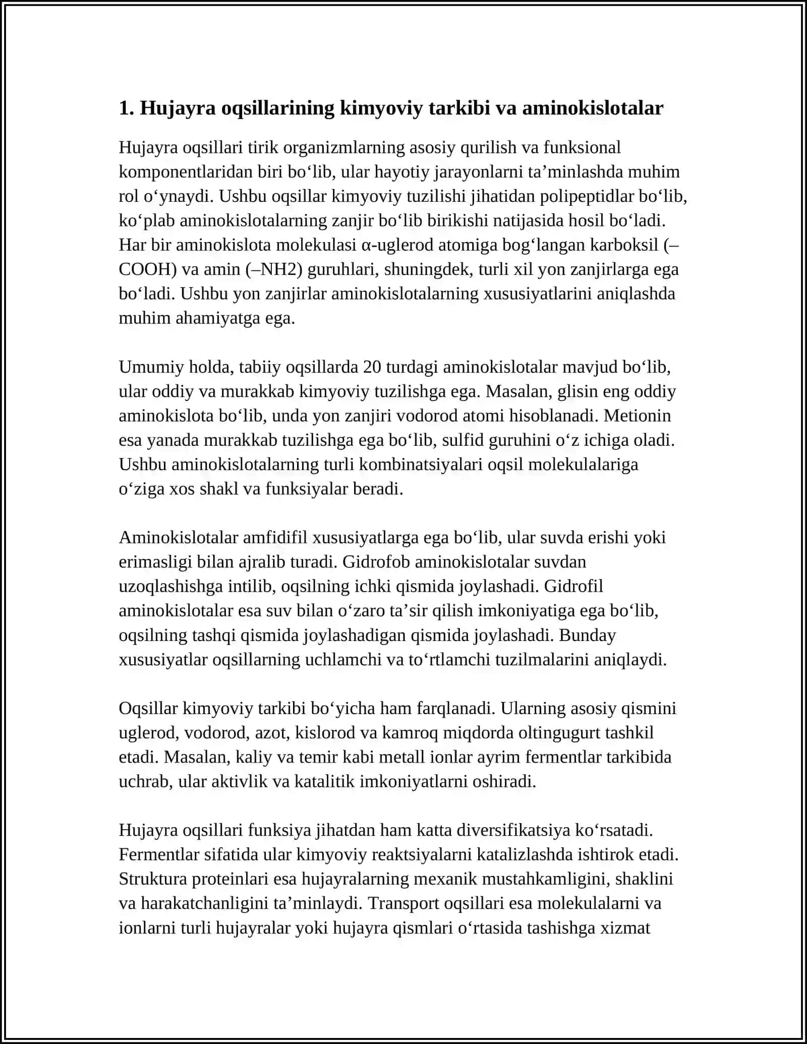 HUJAYRANING OQILLARI. YOGʻLAR UGLEVODLAT 3