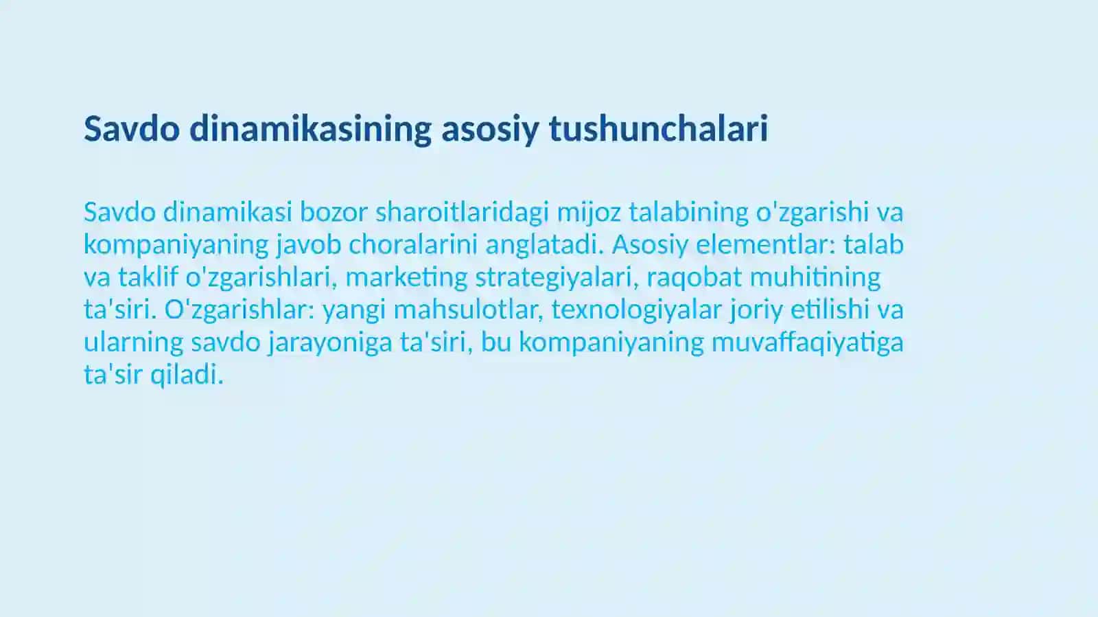 Kompaniyaning savdo dinamikasini tahlil qilish 3