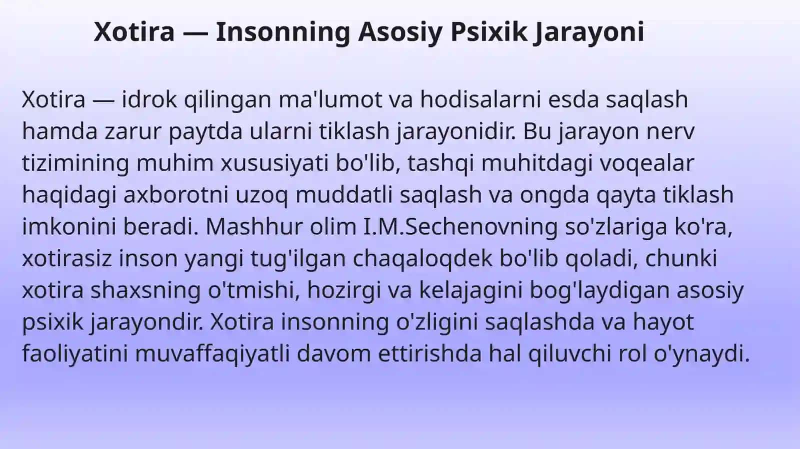 Klinik Xotira Turlari va Ularning Xususiyatlari 3