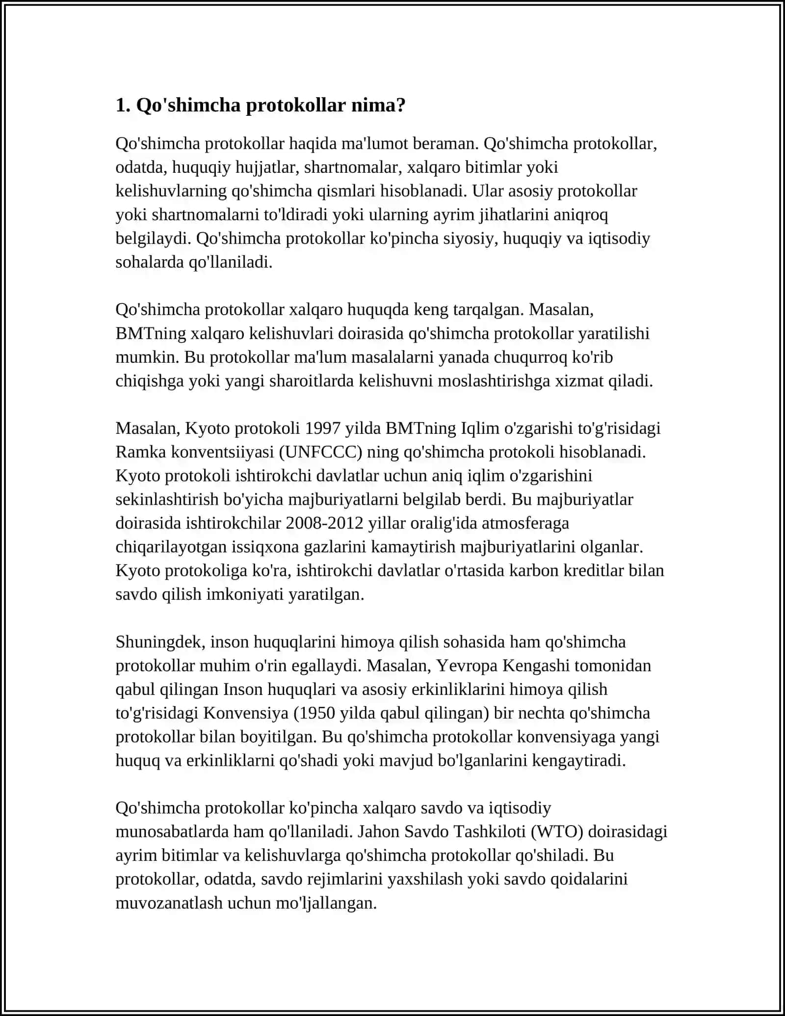 MUSTAQIL ISH Mavzu: QO'SHIMCHA PROTOKOLLAR VA ULARNING ISHLASH TAMOYILLARI 3