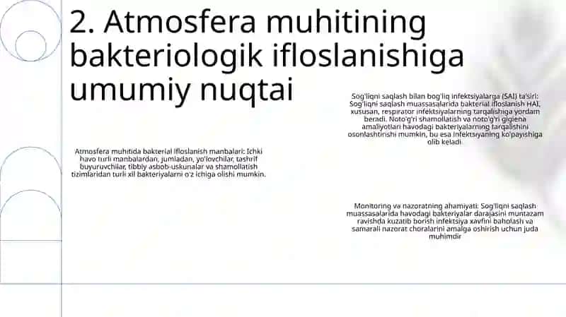 Havodagi Bakterial Ifloslanishning Ahamiyati 3
